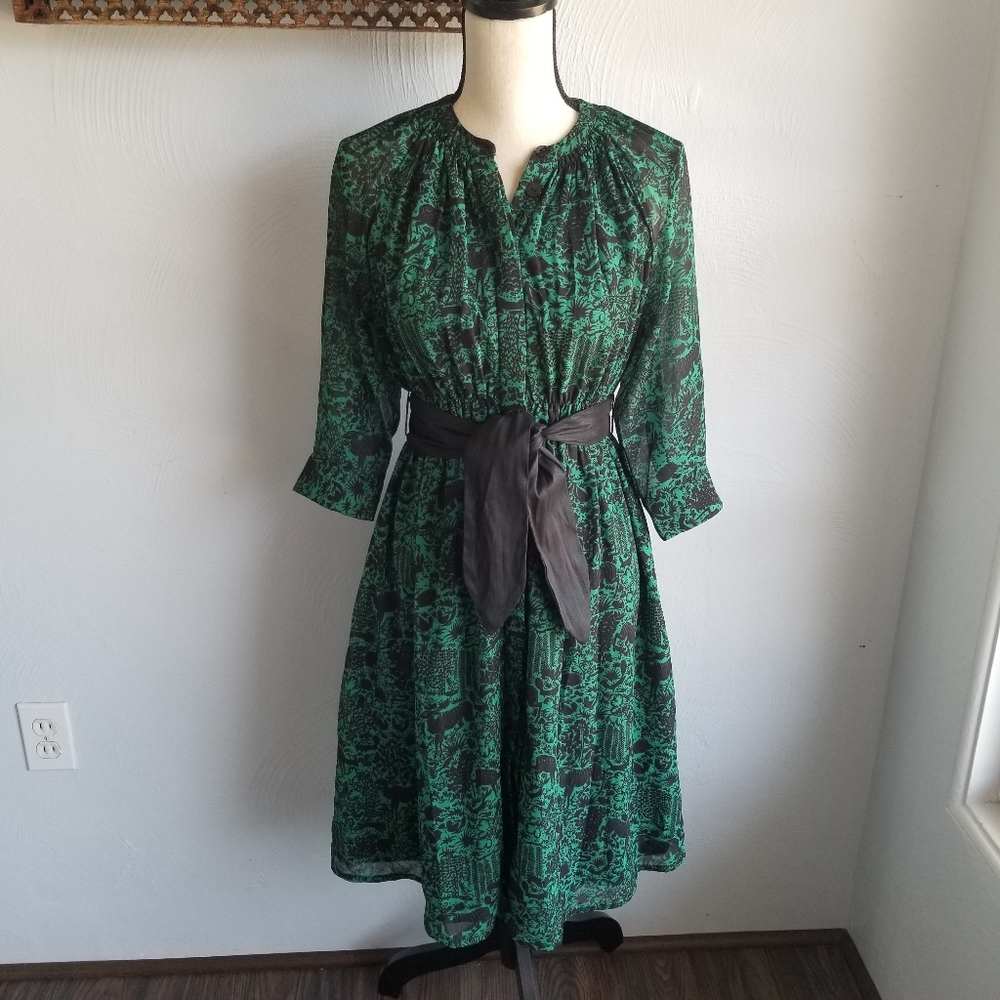 eShakti Forest Georgette Dress S